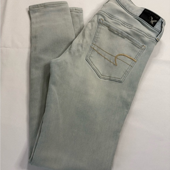 American Eagle Outfitters Light Gray Skinny Jeans - Picture 1 of 7